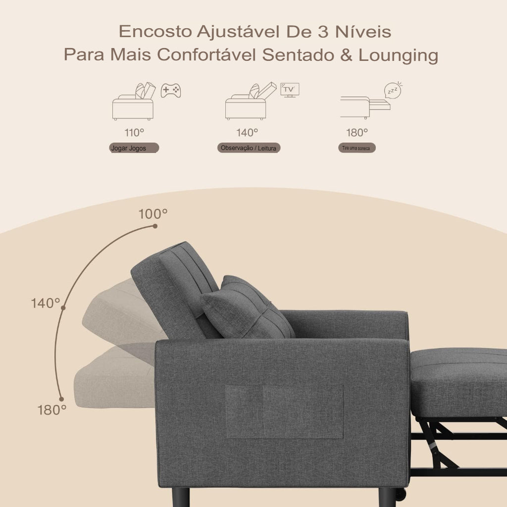 Poltrona-Cama Versátil Brooke™ – Design Inteligente e Conforto 2 em 1