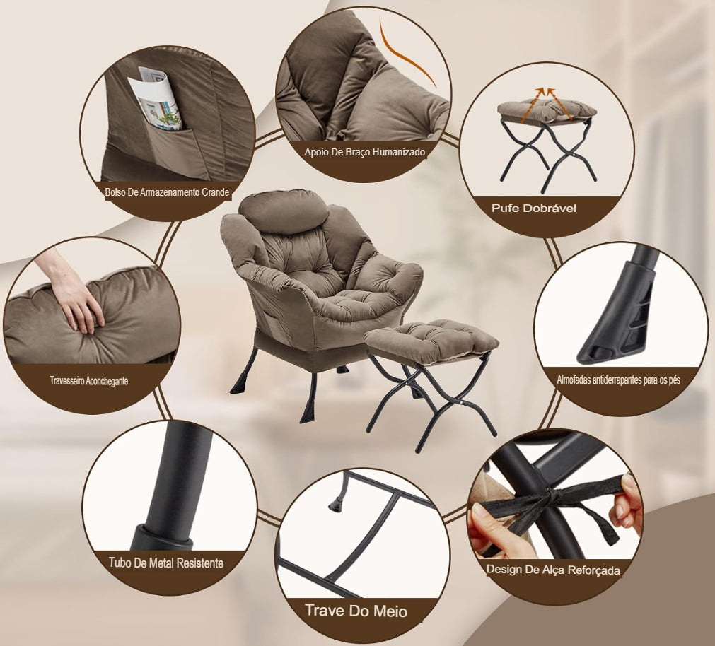 Poltrona Comfort Sky + Descanso de Pés