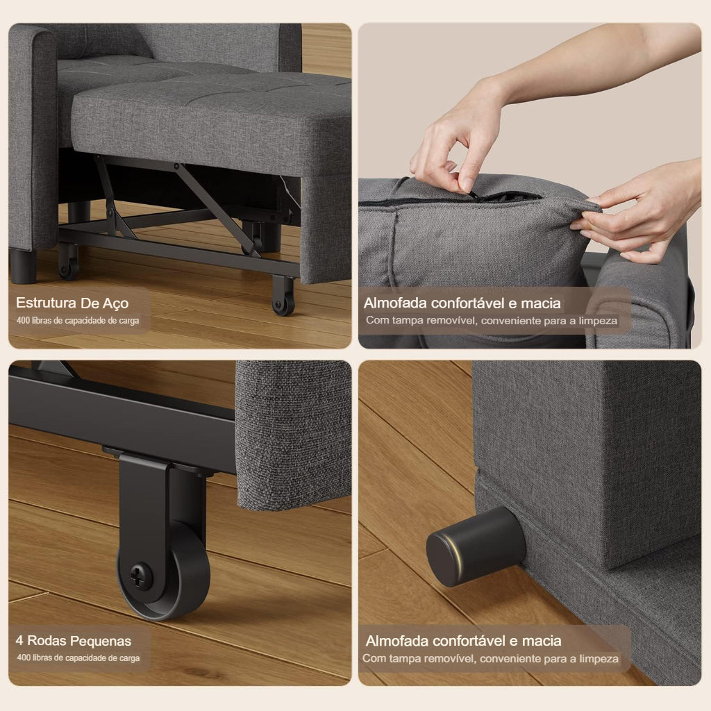 Poltrona-Cama Versátil Brooke™ – Design Inteligente e Conforto 2 em 1