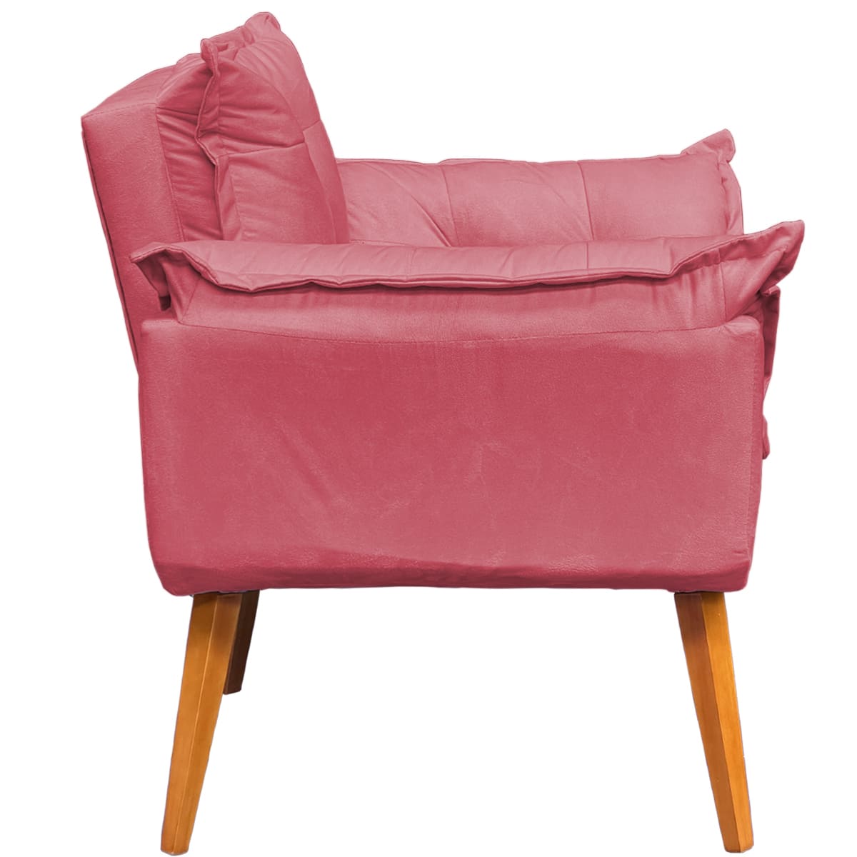 KIt 2 Poltronas Decorativa Para Sala Manicure Consult�rio Alice Suede P�s Castanho